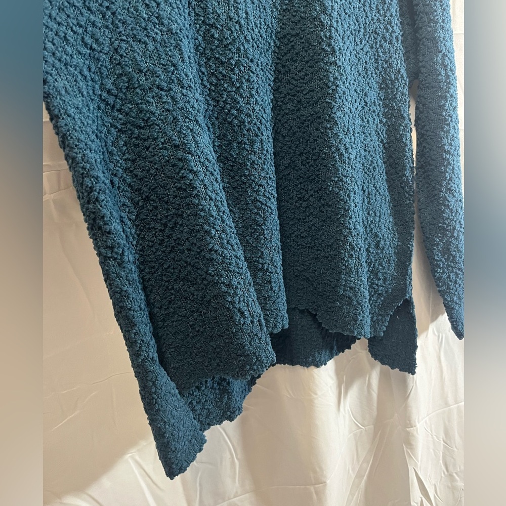 Bobeau Fannie Popcorn Teal Crew Neck Sweater - Picture 6 of 8